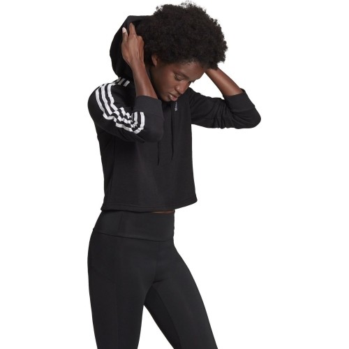 Adidas damska bluza W 3S FT Crop Hoodie Black GM5582