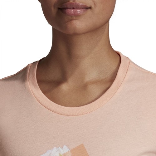 Koszulka damska Adidas W MH Flower Tee Pink ED6161