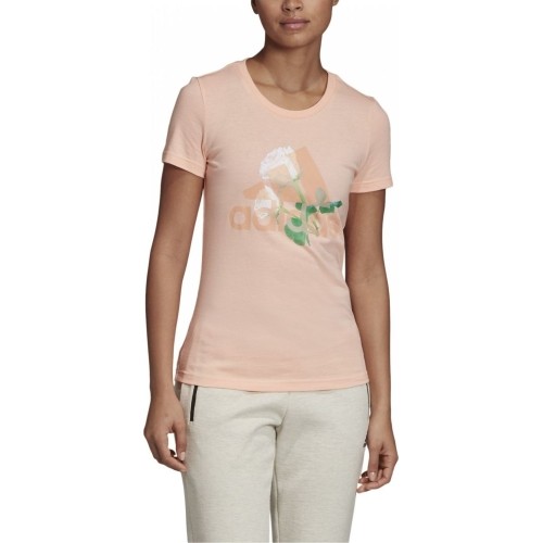 Koszulka damska Adidas W MH Flower Tee Pink ED6161