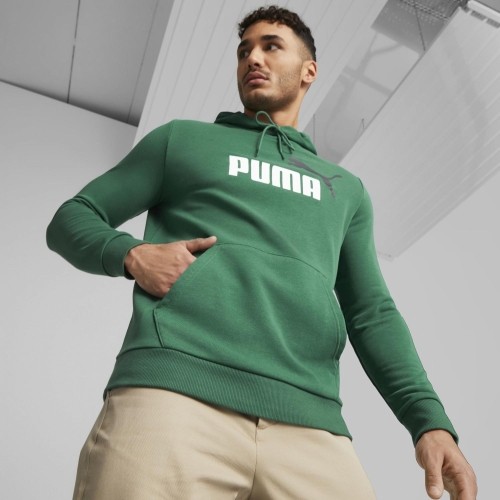 Bluza męska Puma Ess+ 2 Col Big Logo Green 586765 37
