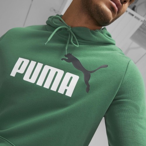 Bluza męska Puma Ess+ 2 Col Big Logo Green 586765 37