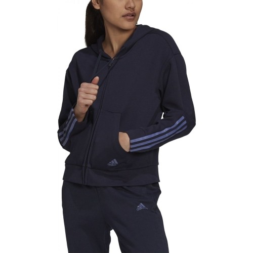 Bluza damska Adidas W DK FZ Hoodie niebieska H07805