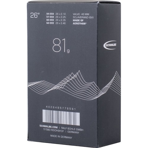 Dętka Schwalbe Aerothan TPU - 26" x 2.10/2.40" (54/62 - 559) // SV13E - SV40mm