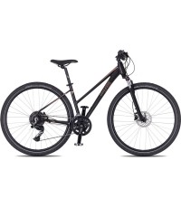Damski rower crossowy 4EVER Pulse Disc 28” – 2026 - Matowy czarny/różowe złoto
