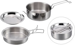 Zestaw do gotowania Origin Outdoors ze stali nierdzewnej „Snap-Pack“