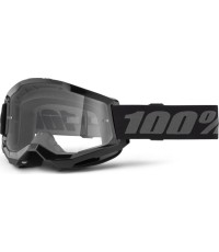Gogle motocrossowe 100% Strata 2 New - Czarny, przezroczysta pleksi