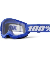 Gogle motocrossowe 100% Strata 2 New - Niebieski, przezroczyste plexi