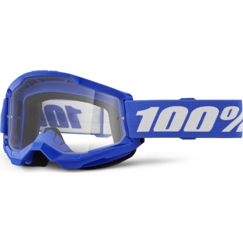 Gogle motocrossowe 100% Strata 2 New - Niebieski, przezroczyste plexi