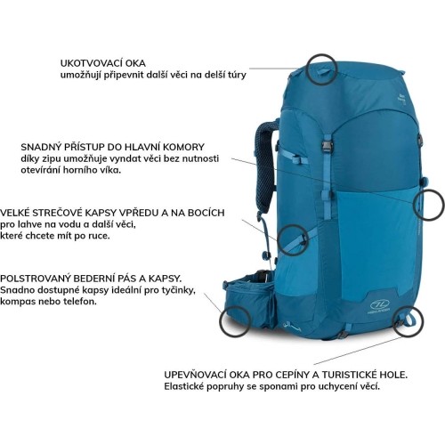 Plecak męski Highlander Ben Nevis, 65 l - Ciemnoszary
