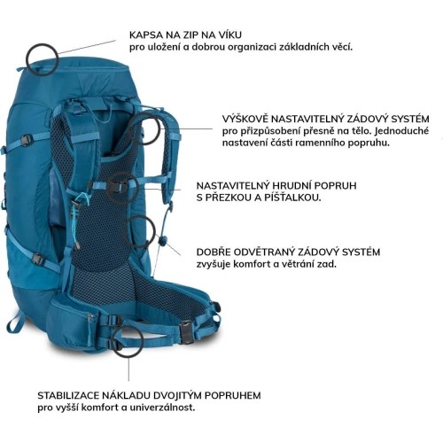 Plecak męski Highlander Ben Nevis, 65 l - Niebieski (atlantis)