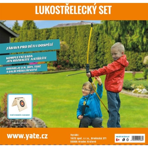 Zestaw łuczniczy w pudełku Yate – tarcza, 2 strzały