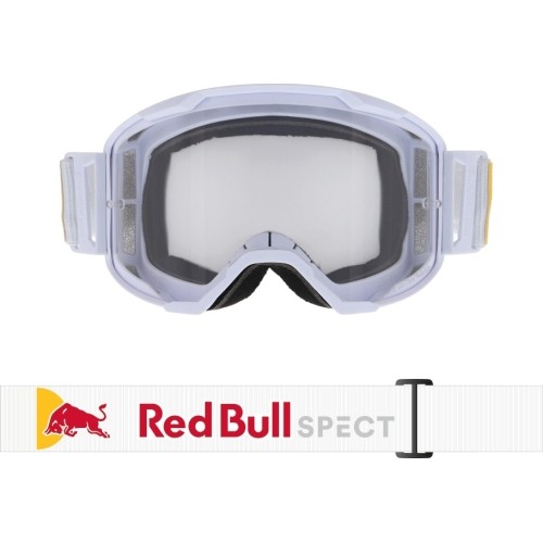Gogle motocrossowe Red Bull Spect Strive Panovision, matowe białe, przezroczyste szkła