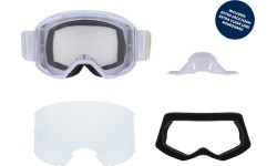 Gogle motocrossowe Red Bull Spect Strive Panovision, matowe białe, przezroczyste szkła