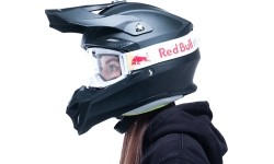 Gogle motocrossowe Red Bull Spect Strive Panovision, matowe białe, przezroczyste szkła