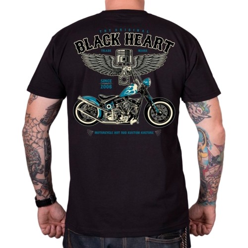 Koszulka BLACK HEART Blue Chopper - Czarny