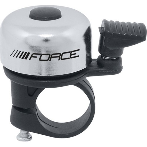 Dzwonek rowerowy FORCE Mini 22,2mm (stal/plastik, srebrny)