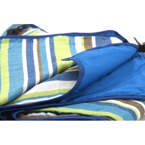 Koc piknikowy Cattara Spring niebieski w paski 150x150 cm