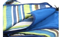 Koc piknikowy Cattara Spring niebieski w paski 150x150 cm
