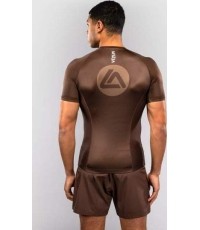 Rashguard z krótkim rękawem Venum x Roger Gracie Academy - ciemnobrązowy