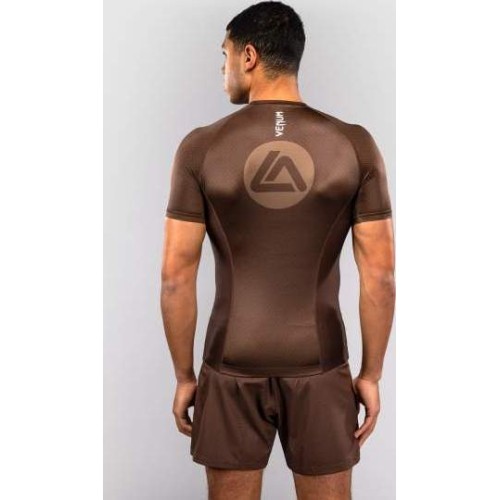 Rashguard z krótkim rękawem Venum x Roger Gracie Academy - ciemnobrązowy