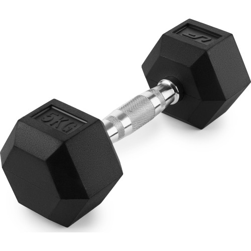 Hantla żeliwna pokryta gumą HEX 5 kg - UpForm