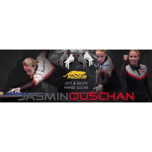 Rękawiczka bilardowa Predator Second Skin 3-palcowa Jasmin Ouschan szara, na prawą dłoń, L&XL
