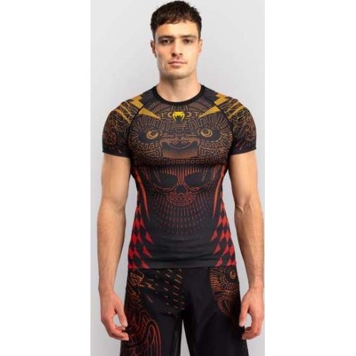 Venum Quetzal Fury Short Sleeve Rashguard - Black/Fury Red/ Tangerine