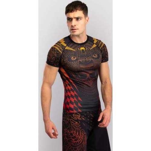 Venum Quetzal Fury Short Sleeve Rashguard - Black/Fury Red/ Tangerine