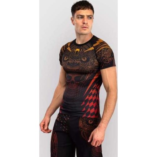Venum Quetzal Fury Short Sleeve Rashguard - Black/Fury Red/ Tangerine