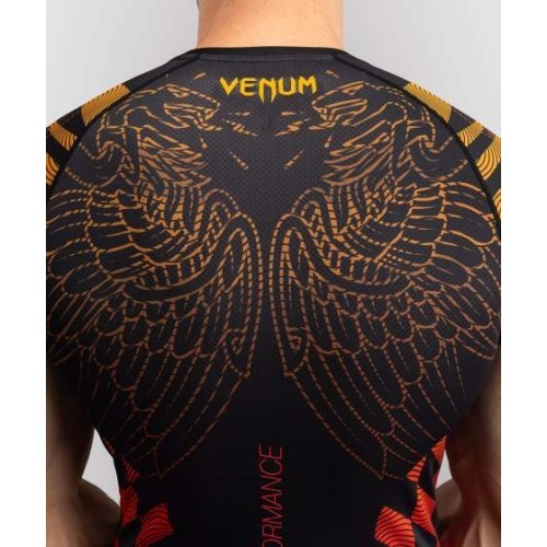 Venum Quetzal Fury Short Sleeve Rashguard - Black/Fury Red/ Tangerine