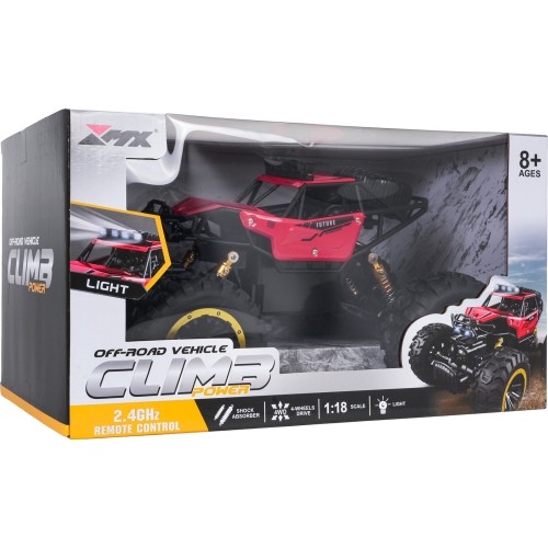 Zdalnie sterowany crawler 1:18 CLIMB POWER, czerwony