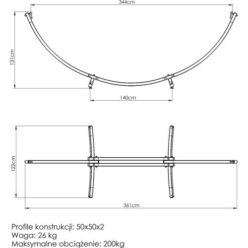 Hamak ze stojakiem Marbo Sport MO-011, duży