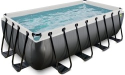 Basen EXIT Black Leather 400x200x100cm z pompą z filtrem piaskowym - czarny
