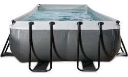 Basen EXIT Black Leather 400x200x100cm z pompą z filtrem piaskowym - czarny