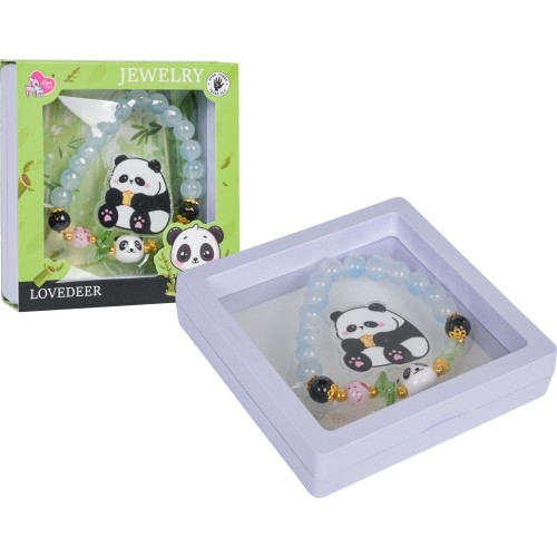 Zestaw biżuterii Panda z niebieską bransoletką
