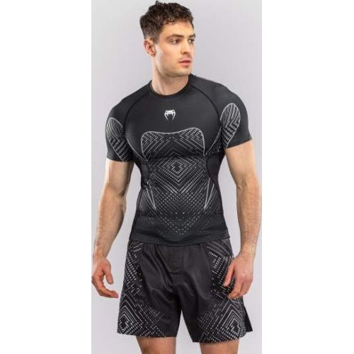 Rashguard z krótkim rękawem Venum Midnight Fury – czarny/szary/srebrny