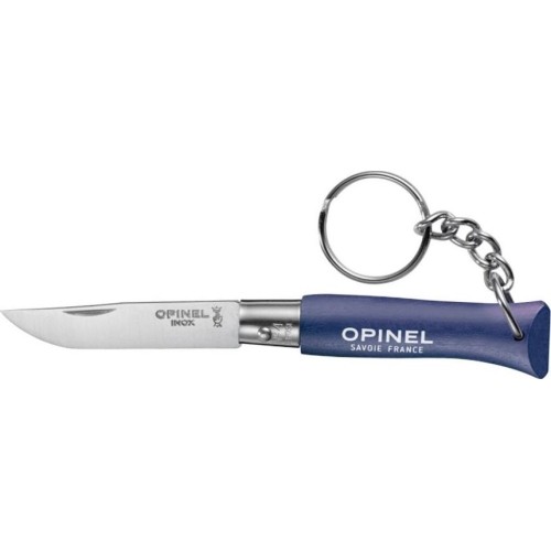 Opinel peilis Nr.4 buko rankena su pakabuku raktams - Tamsiai mėlyna