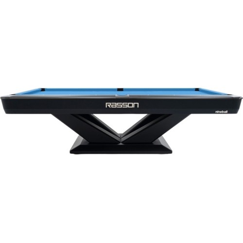 Billiard Table, Pool, Rasson Victory III, Black, CLUB pocket size, 9 ft., Simonis 760 blue green