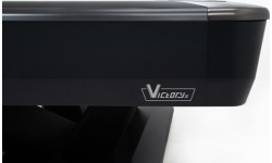 Billiard Table, Pool, Rasson Victory III, Black, CLUB pocket size, 9 ft., Simonis 760 blue green