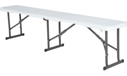 Składana ławka Lifetime Boston, biała, 183x30x42 cm