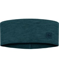 Szeroka opaska na głowę z wełny merino Solid Ocean - 737