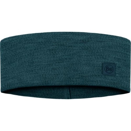 Szeroka opaska na głowę z wełny merino Solid Ocean - 737