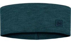 Szeroka opaska na głowę z wełny merino Solid Ocean - 737