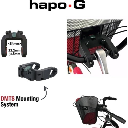 Torba rowerowa na kierownicę BONIN HAPO-G E-Bike // z uchwytem Quick-Release, metalowa (czarna)