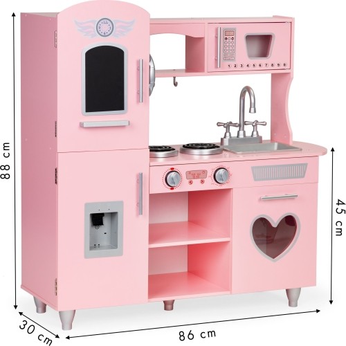 Duża drewniana kuchnia dla dzieci Eco Toys z efektami dźwiękowymi