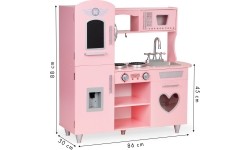 Duża drewniana kuchnia dla dzieci Eco Toys z efektami dźwiękowymi