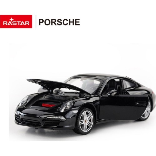 Metalowy samochód 1:24 Porsche 911, czarny, RASTAR