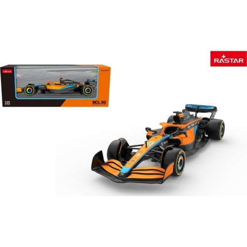 Metalowy samochodzik 1:24 McLaren F1 MCL36 Rastar, pomarańczowy