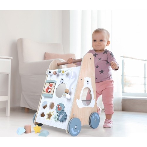 Drewniany chodzik pchacz wózek edukacyjny