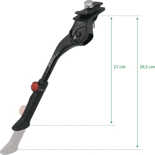 Podpórka rowerowa FORCE KID 16-20", mocowana centralnie, regulowana (aluminium, czarna)